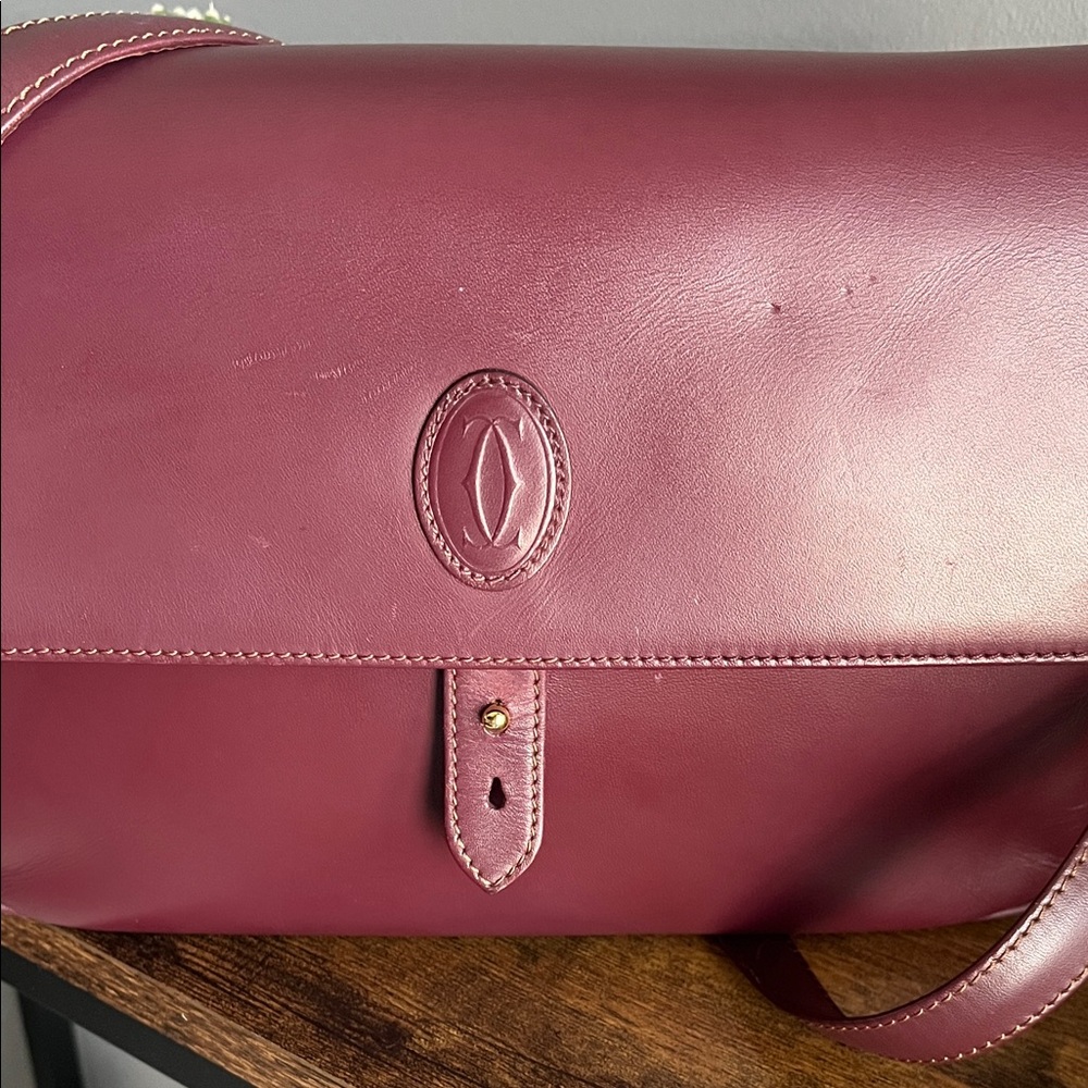 Cartier Deep Red Leather Crossbody Bag - Picture 3 of 17